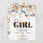 Herfst Baby shower Uitnodiging, Girl Shower Invite Kaart (Voorkant / Achterkant)