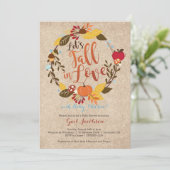 Herfst Baby shower Uitnodiging - "Herfst in liefde (Staand voorkant)