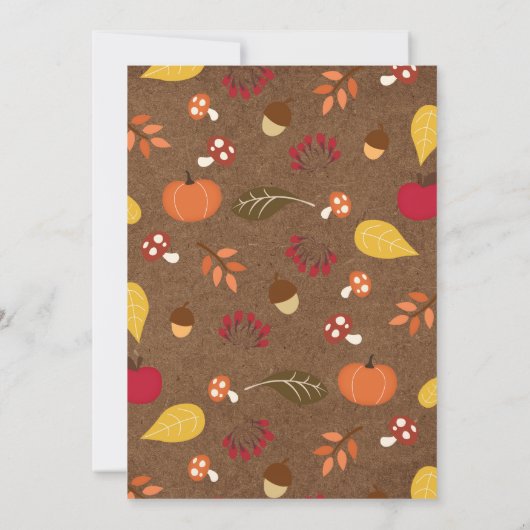 Herfst Baby shower Uitnodiging - "Herfst in liefde (Achterkant)