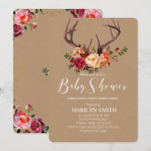 Herfst baby shower-uitnodiging kaart (Voorkant / Achterkant)