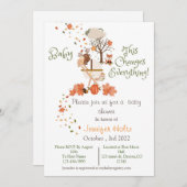 Herfst baby shower-uitnodiging kaart (Voorkant / Achterkant)