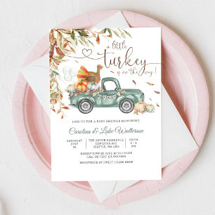 Herfst Baby Shower Uitnodiging Kalkoen Vrachtwagen