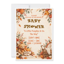 Herfst Baby Shower Uitnodiging Kleine Pompoen