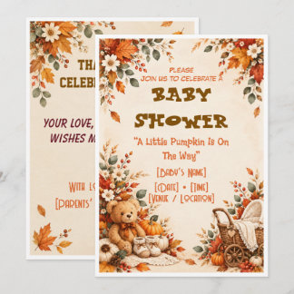 Herfst Baby Shower Uitnodiging Kleine Pompoen