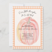 Herfst baby shower uitnodiging Kleine Pompoen Ging (Voorkant)