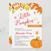 Herfst Baby shower uitnodiging, kleine pompoen her Kaart (Voorkant / Achterkant)