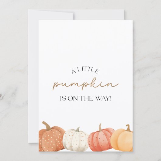Herfst baby shower Uitnodiging Pompoen (Achterkant)