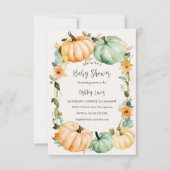 Herfst Baby shower uitnodiging pompoen thema (Voorkant)