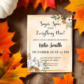 Herfst Baby Shower Uitnodiging – Waterverf Perzik