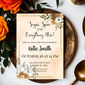 Herfst Baby Shower Uitnodiging – Waterverf Perzik