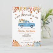 Herfst Baby Shower-uitnodigingen voor een jongen Kaart (Staand voorkant)