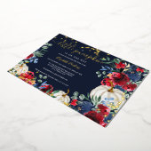 Herfst baby shower van gebottende bruine rode pomp folie uitnodiging (Gedraaid)