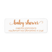 Herfst Baby shower | Verbrandend Oranje retouradre Etiket (Voorkant)