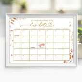 Herfst Baby shower vervaldatum kalender Poster