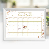 Herfst Baby shower vervaldatum kalender Poster