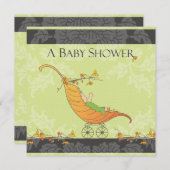 Herfst Baby shower | Vervoer met leder Kaart (Voorkant / Achterkant)