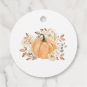 Herfst baby shower vierkante gunstag, dank u label (Achterkant)