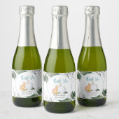 Herfst Baby shower Voedsel Drink Labels Blauw Sparkling Wijnetiket (Flessen)