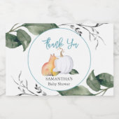 Herfst Baby shower Voedsel Drink Labels Blauw Sparkling Wijnetiket (Enkel label)