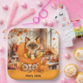 Herfst Baby shower voor kattenliefhebbers Papieren Bordje (Feest)