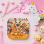 Herfst Baby shower voor kattenliefhebbers Papieren Bordje (Feest)