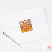 Herfst Baby shower voor kattenliefhebbers Vierkante Sticker (Envelop)