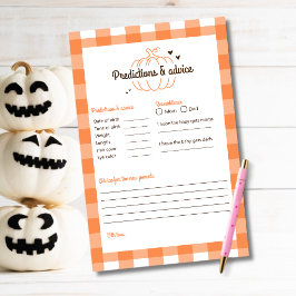 Herfst Baby Shower Voorspellingen En Advieskaart