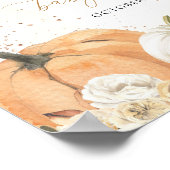 Herfst baby shower welkom teken, kleine pompoen te poster (Hoek)