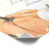 Herfst baby shower welkom teken, kleine pompoen te poster (Hoek)
