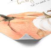 Herfst baby shower welkom teken, kleine pompoen te poster (Hoek)