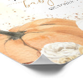Herfst baby shower welkom teken, kleine pompoen te poster (Hoek)