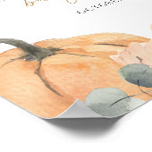 Herfst baby shower welkom teken, kleine pompoen te poster (Hoek)