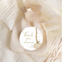 Herfst Baby shower White Pumpkin Ronde Sticker