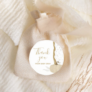 Herfst Baby shower White Pumpkin Ronde Sticker