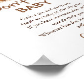 Herfst Baby shower Zeg niet Baby spel teken Poster (Hoek)