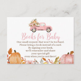 Herfst Baby showers Boeken voor Baby voor een meis Informatiekaartje