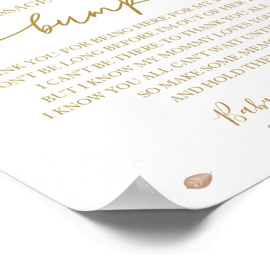 Herfst Baby showers van een bericht van de Bump Si Poster (Hoek)