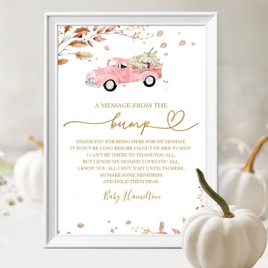 Herfst Baby showers van een bericht van de Bump Si Poster