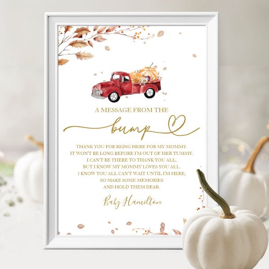 Herfst Baby showers van een bericht van de Bump Si Poster