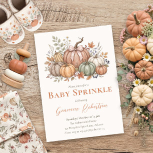 Herfst Baby Sprinkle Autumn Pompoen Boog Shower Kaart