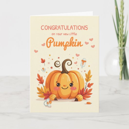 Herfst Baby Sprinkle Gefeliciteerd Little Pumpkin Kaart (Voorkant)