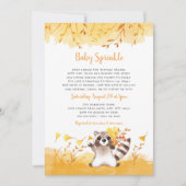 Herfst Baby Sprinkle, neutraal geslacht wasbeer Kaart (Voorkant)