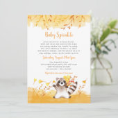 Herfst Baby Sprinkle, neutraal geslacht wasbeer Kaart (Staand voorkant)