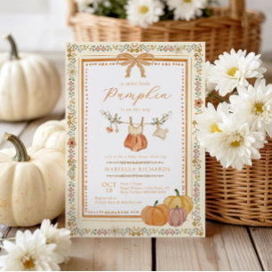 Herfst Babykleren Meisje Baby Shower Kaart