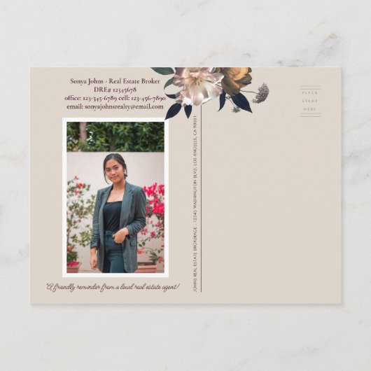 Herfst Back Business Realtor Mailer Briefkaart (Achterkant)