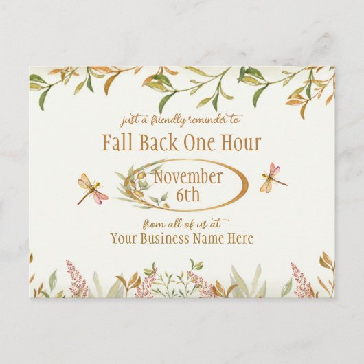 Herfst Back Daylight Savage Time Herinder Briefkaa Briefkaart (Voorkant)
