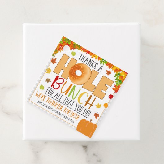 Herfst Bagel Gift Label, waardetoevoeging Bedankjes Labels (In situ)