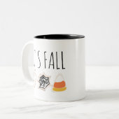 Herfst Baker Cookies Ghost Spider Halloween Tweekleurige Koffiemok (Voorkant links)