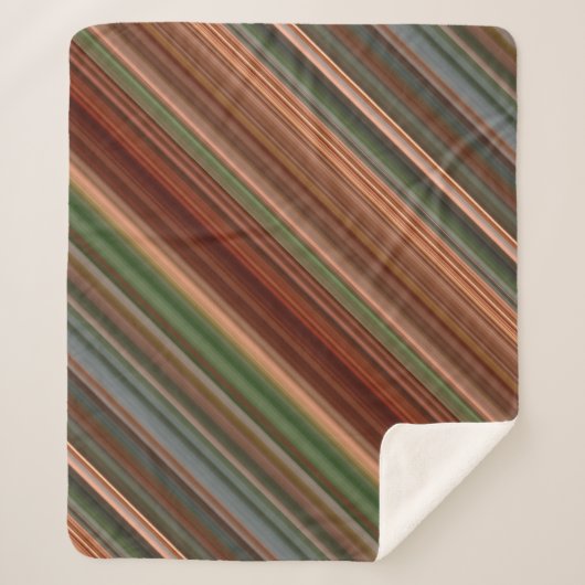 Herfst Baldcypress Rust, Perzik en Groene Streep Sherpa Deken (Voorkant)