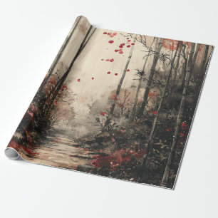 Herfst Bamboepad Inktwassing Cadeaupapier